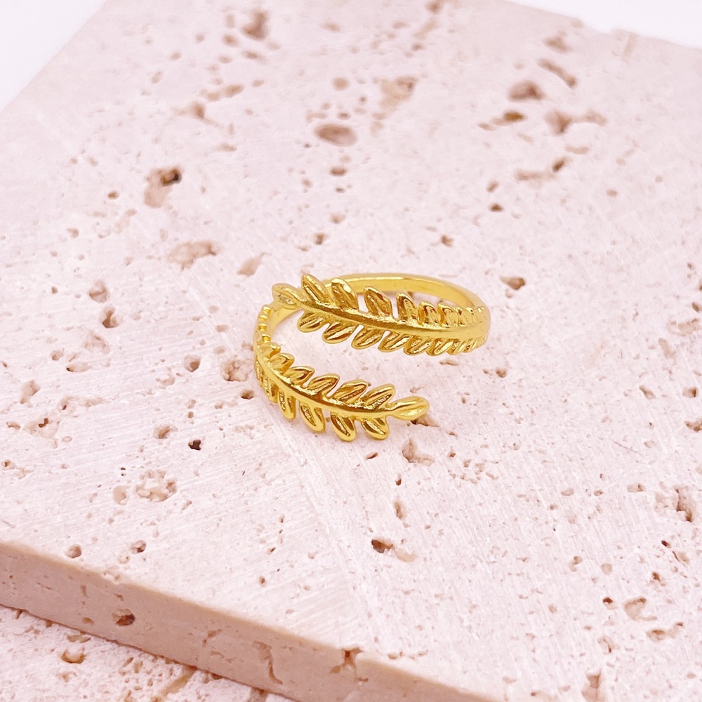Stainless Steel French Leaf Ring